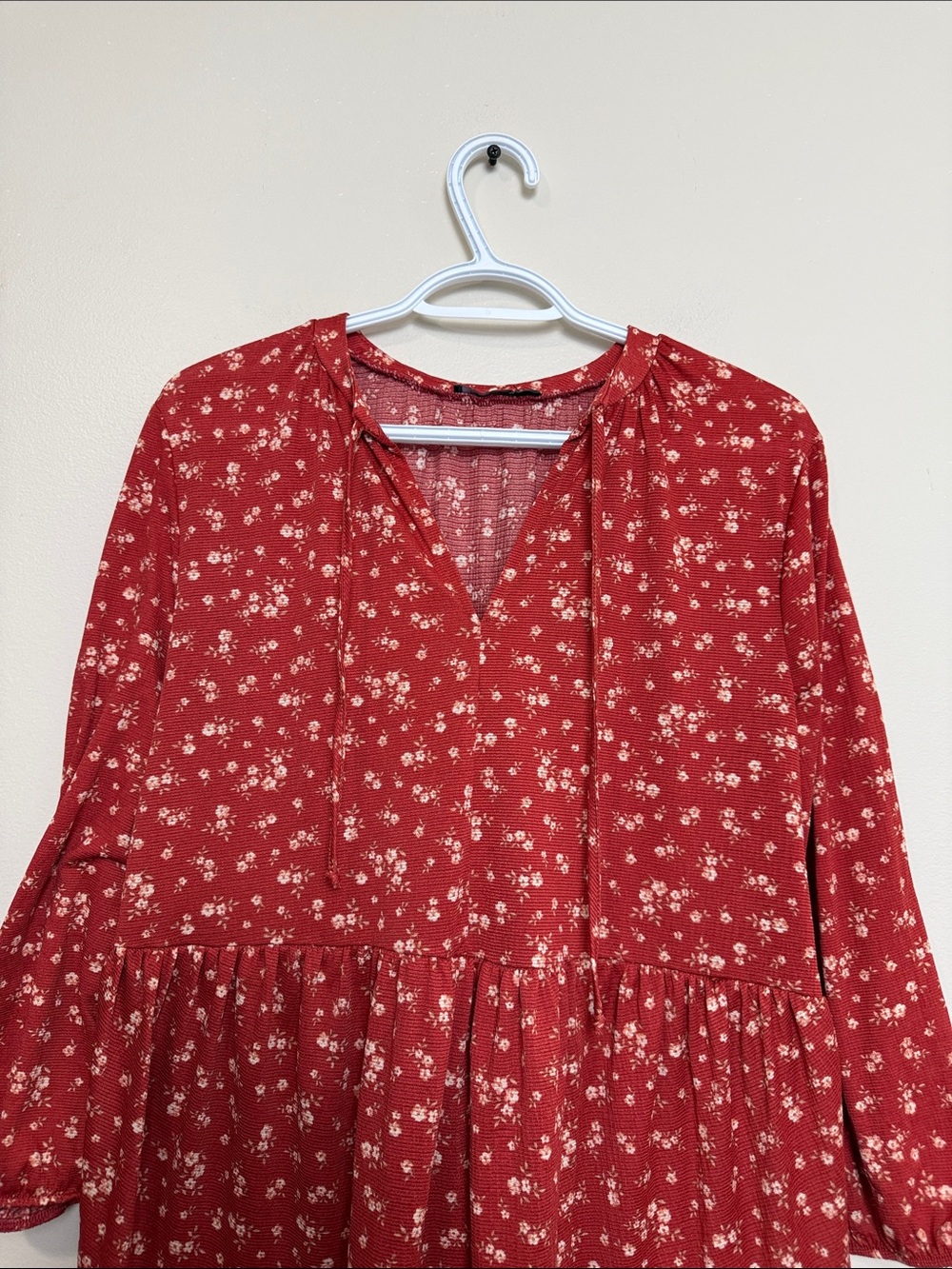 Reitmans Floral Tiered Dress S Long Sleeve Boho Midi - Picture 4 of 8